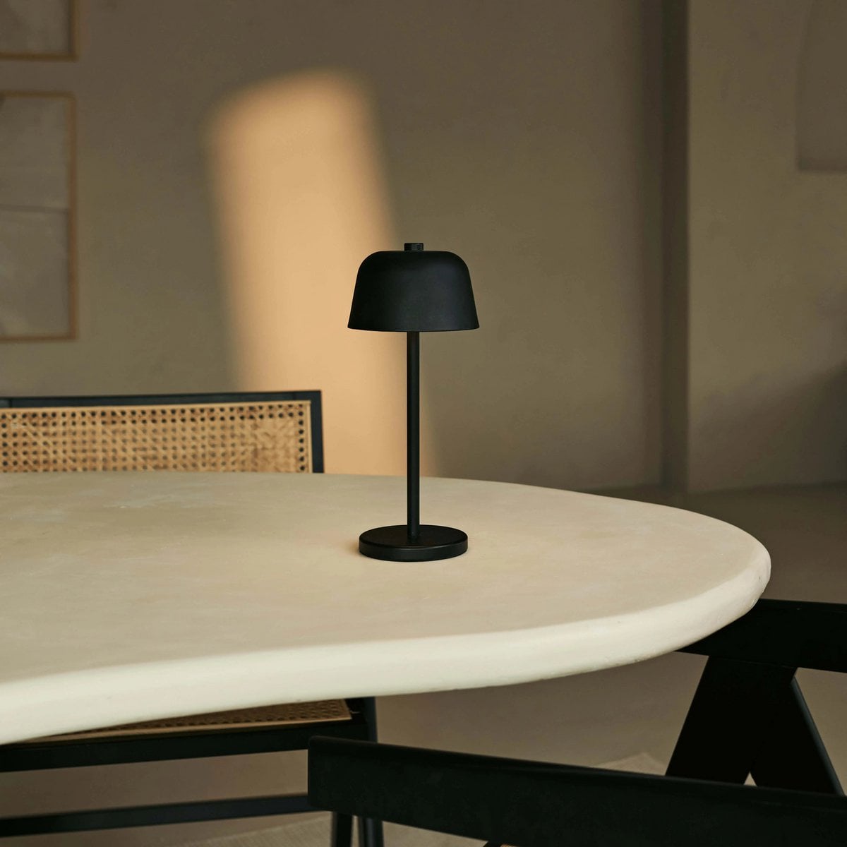 Rechargeable Table Lamp - Black Cordless Lamp with Dimmer