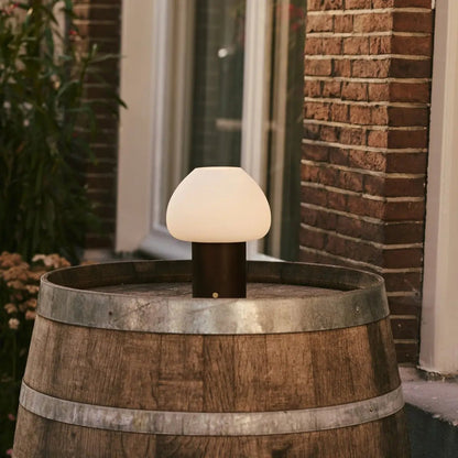 Dark Brown Wooden Table Lamp | Rechargeable & Dimmable