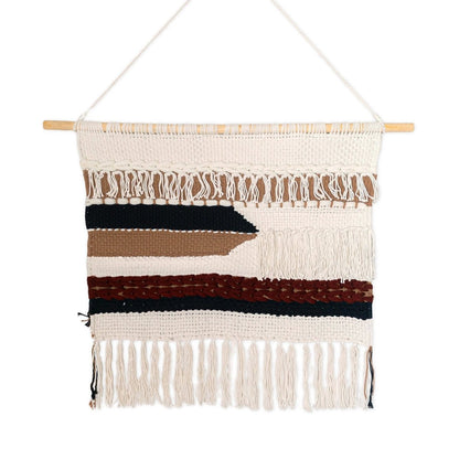 Large Macrame Wall Hanging – Woven Boho Wall Decor – Modern Cotton Wall Hanging Natural Material – Handwoven Wall Decor 120x95 cm UDARA