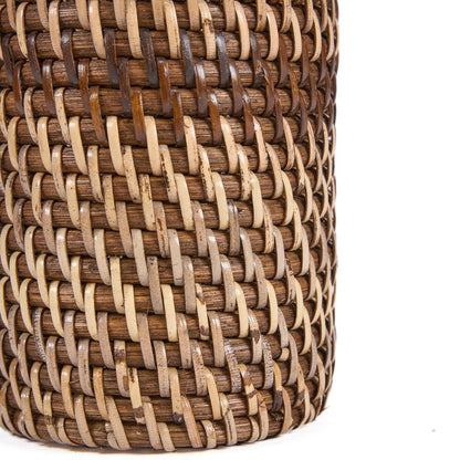 Rattan Tooth Brush Holder - Natural Brown Colonial Style