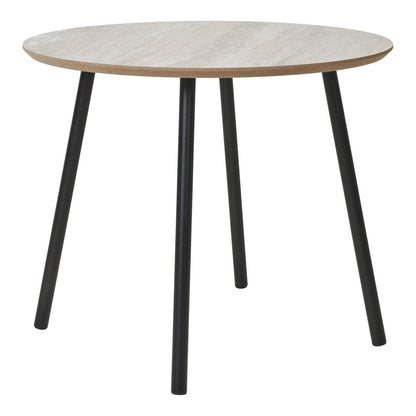 Mesa de centro Aalst - Negro/Beige, Acero, MDF, Ø55x45cm