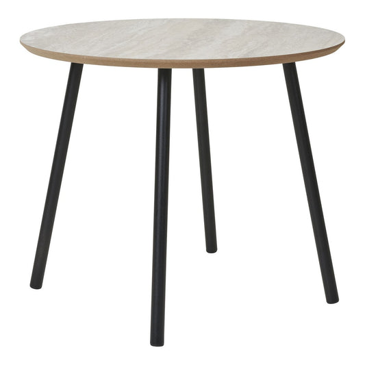Aalst Coffee Table - Black/Beige, Steel, MDF, Ø55x45cm