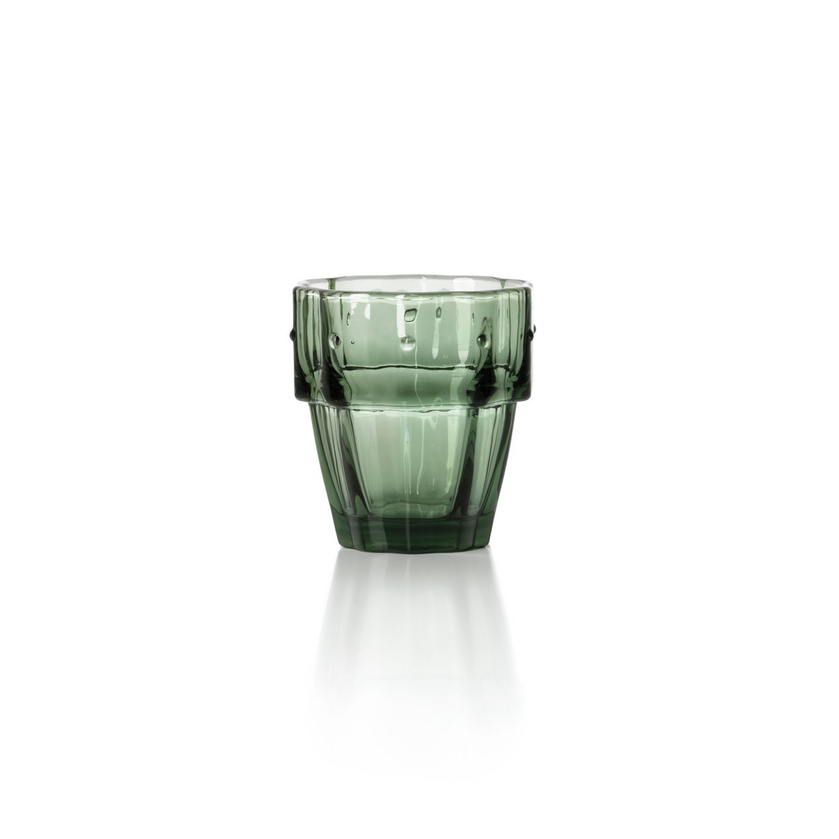 Green Stackable Water Glasses - Cactus Design, Set of 4