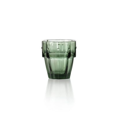 Green Stackable Water Glasses - Cactus Design, Set of 4