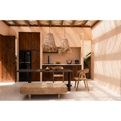 Abaca Pendant Light - Natural Jellyfish Style Hanging Lamp, Small