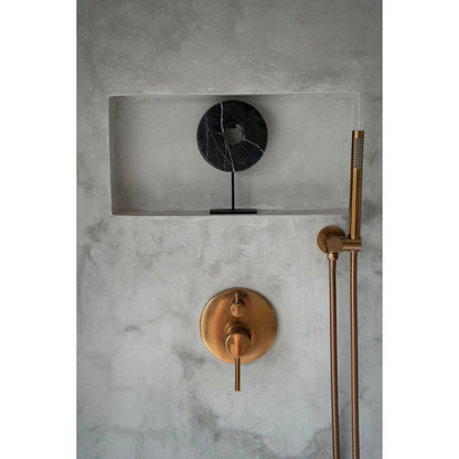 Black Marble Disc on Stand - Modern Accent Decor - Small
