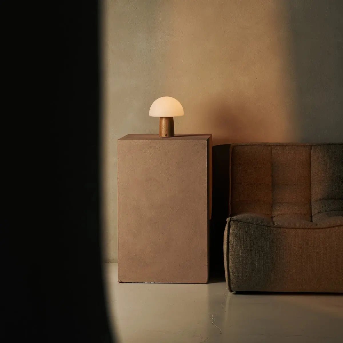 Cordless Table Lamp - Light Brown Dimmable Accent Lamp
