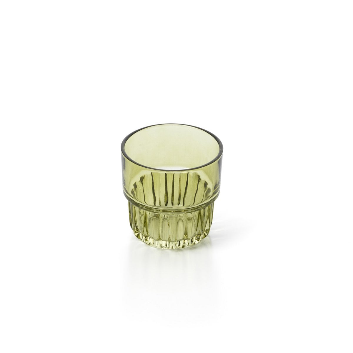 Green Faceted Glass Tumbler - Sustainable Drinkware for Home & Bar