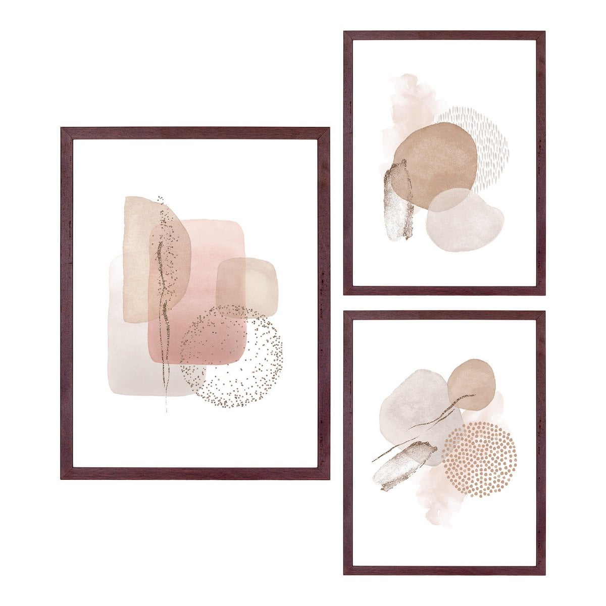 Dark Brown Picture Frame Set - Set of 3