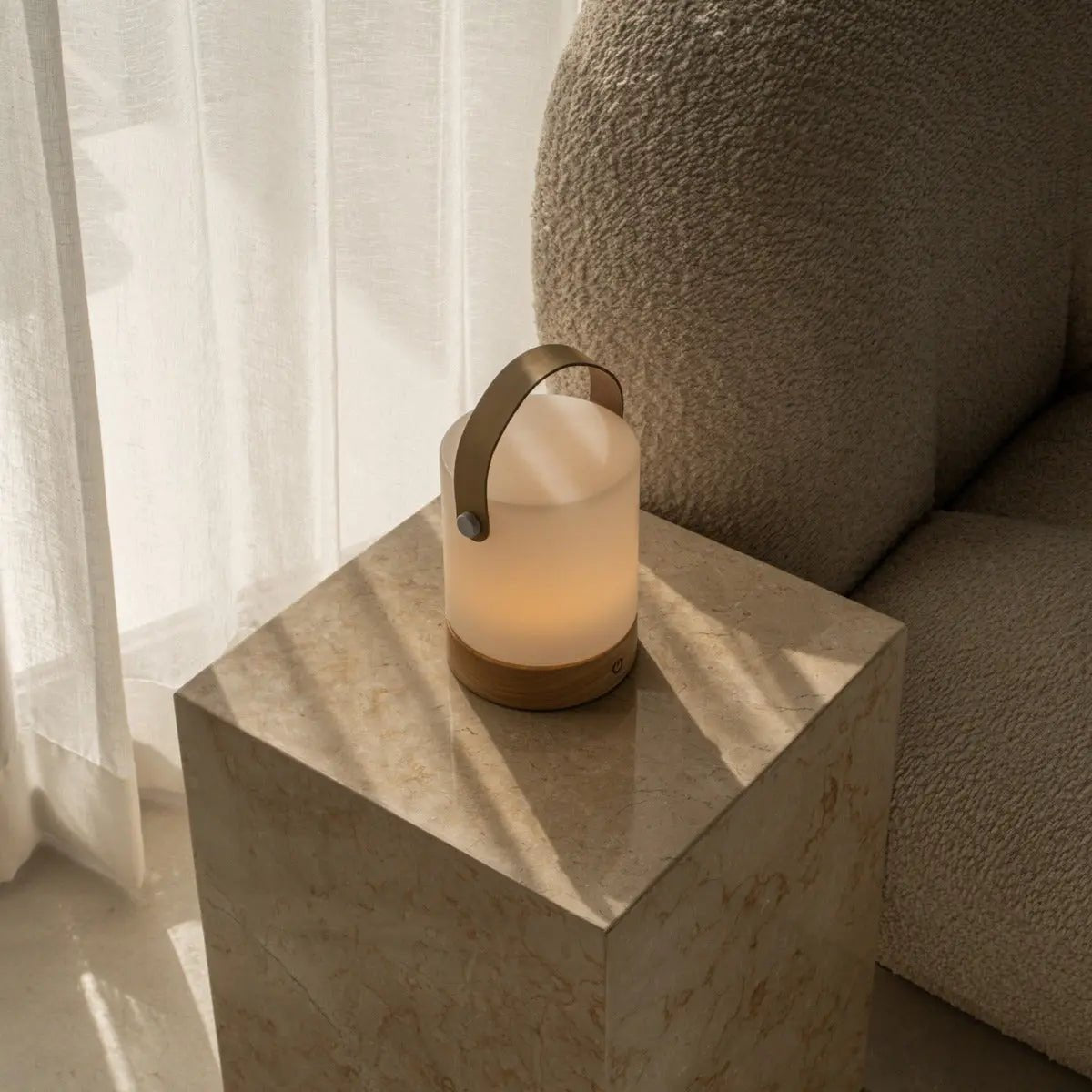 Cordless Wooden Table Lamp – Light Brown Dimmable Rechargeable Lamp