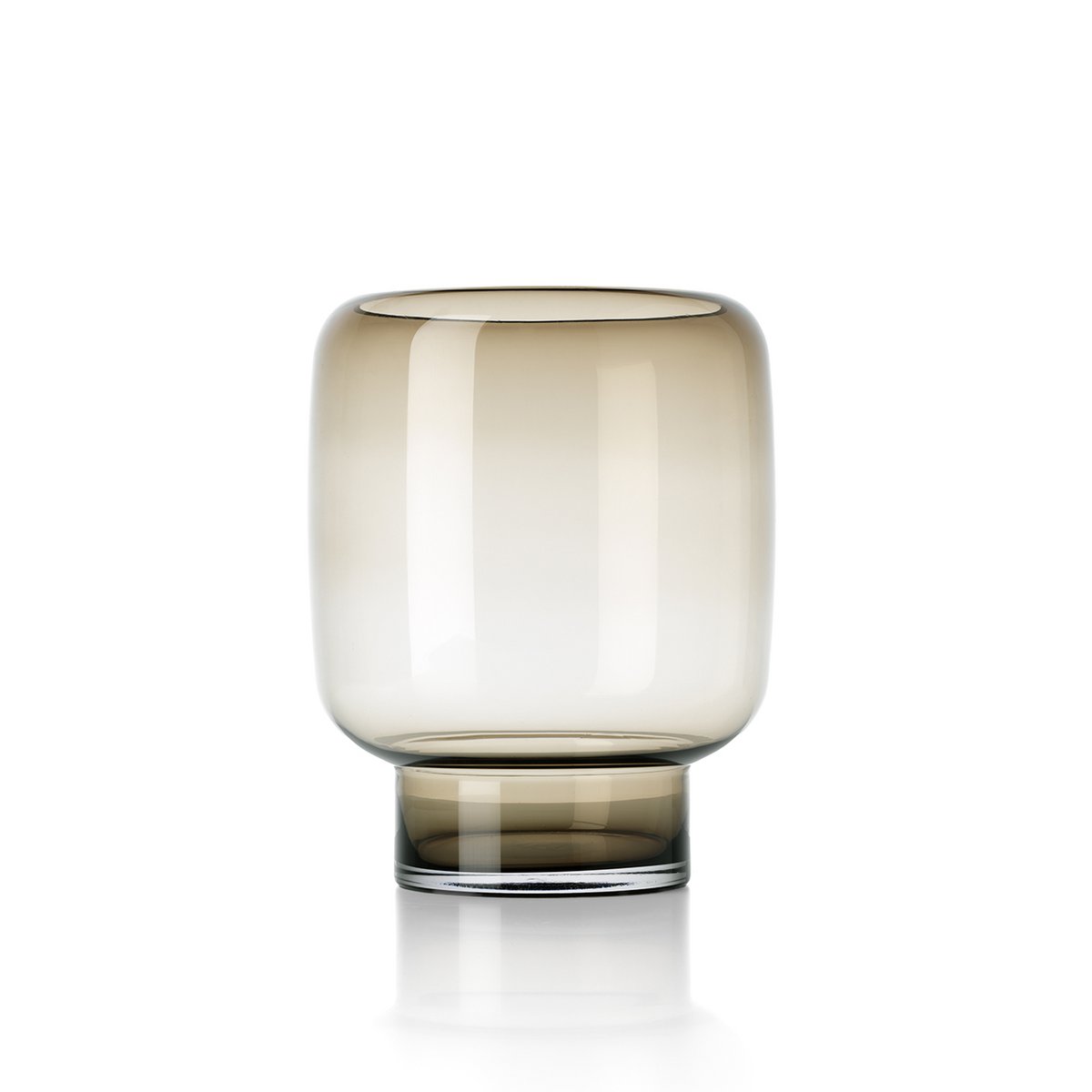 Recycled Glass Cube Vase - Smoky Brown Nordic Decor - Large
