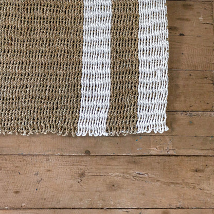 Seagrass Area Rug – Striped Accent Rug, Handwoven 120x60 cm