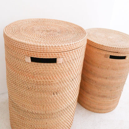 Rattan Laundry Basket with Lid – Handmade Storage Basket SARI