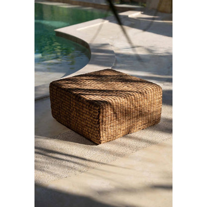 Natural Hyacinth Pouffe Square - Woven Ottoman, Medium