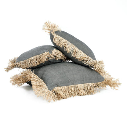 Coussin en coton Bonita - Noir Naturel - 40x40