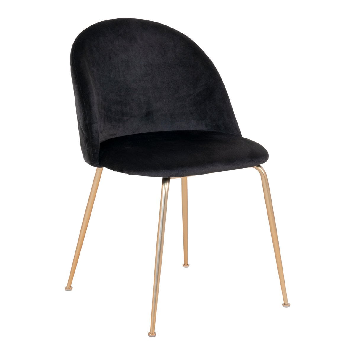 Geneve Dining Chair - Velvet, Steel, Black - Set of 2