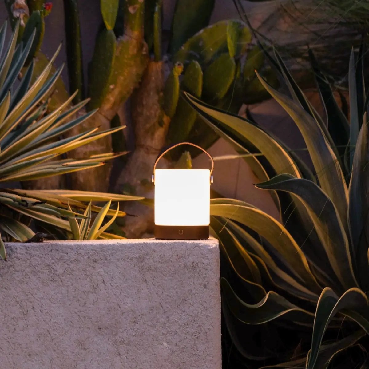 Avery Dark Brown Rechargeable Wooden Table Lamp | Leather Strap, Cordless & Dimmable