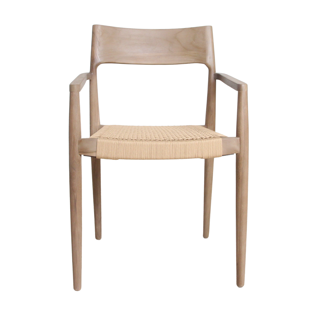 Freya Garden chair with Natural Armrest - Light Teakhout