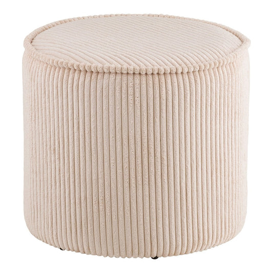 Taupo Pouf, corduroy, beige, ø40x35 cm, HN1424