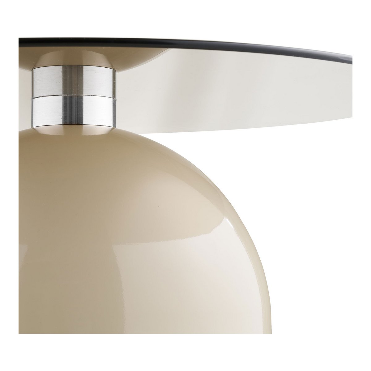 Ravello Coffee table, tempered glass/metal, grey/beige, ø70x33 cm