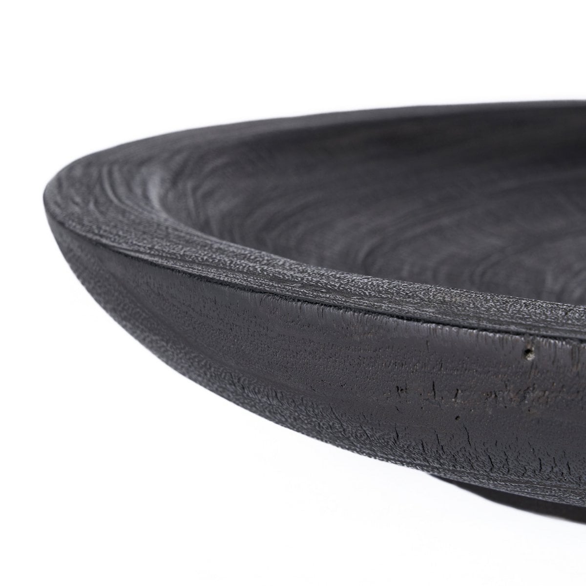 Wooden Bowl Plate - Extra Large Black Decorative Centerpiece Bowl