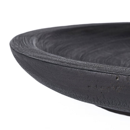 Wooden Bowl Plate - Extra Large Black Decorative Centerpiece Bowl