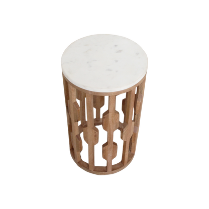 Aceh side table marble white - 40x40x50 cm