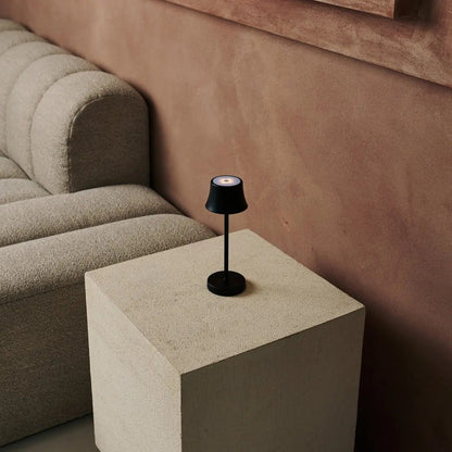 Black Rechargeable Table Lamp - Cordless Dimmable LED Desk Light