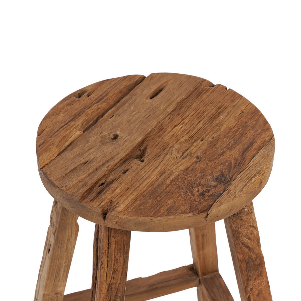 Teak Bar Stool - Natural Wood Kitchen Counter Stool