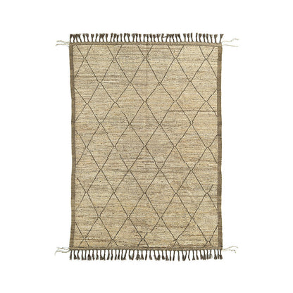 Handwoven Wool Afghan Rug – Geometric Diamond Pattern, 302x211cm
