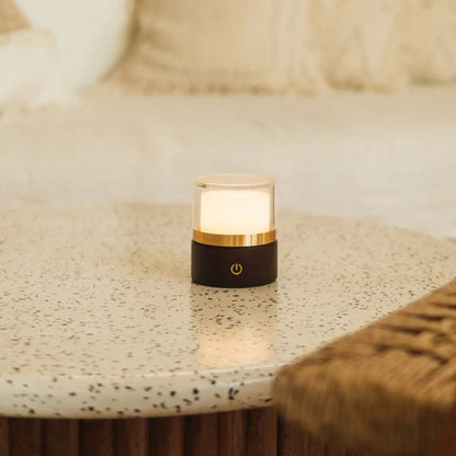 Leo Dark Brown Wireless Rechargeable Lamp | Compact, Dimmable & USB Rechargeable