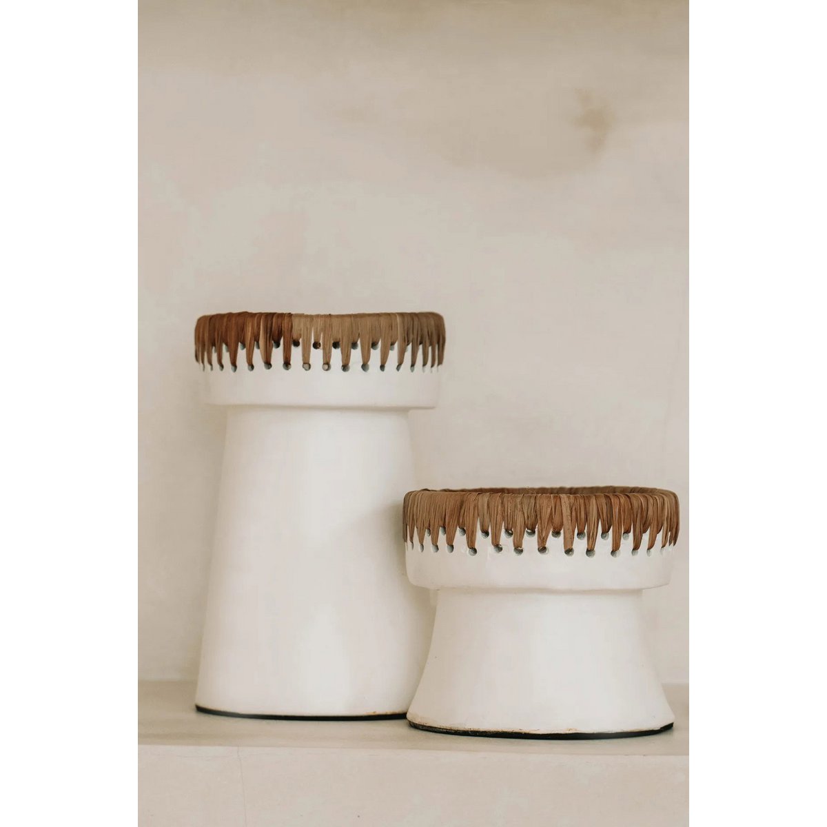 Natural Tea Light Candle Holder – White, Small Pretty Candle Holder