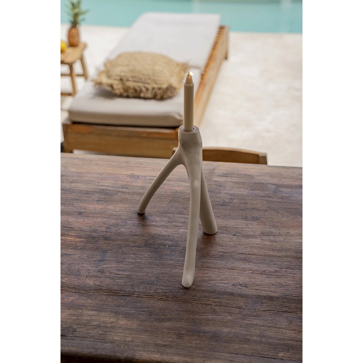 White Twig Candle Holder - Triple Candle Design