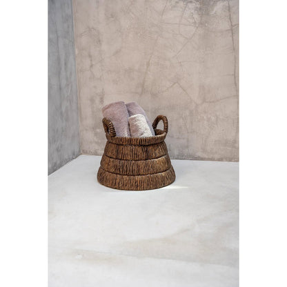 Banana Leaf Storage Basket – Handwoven Triangular Basket with Handles
