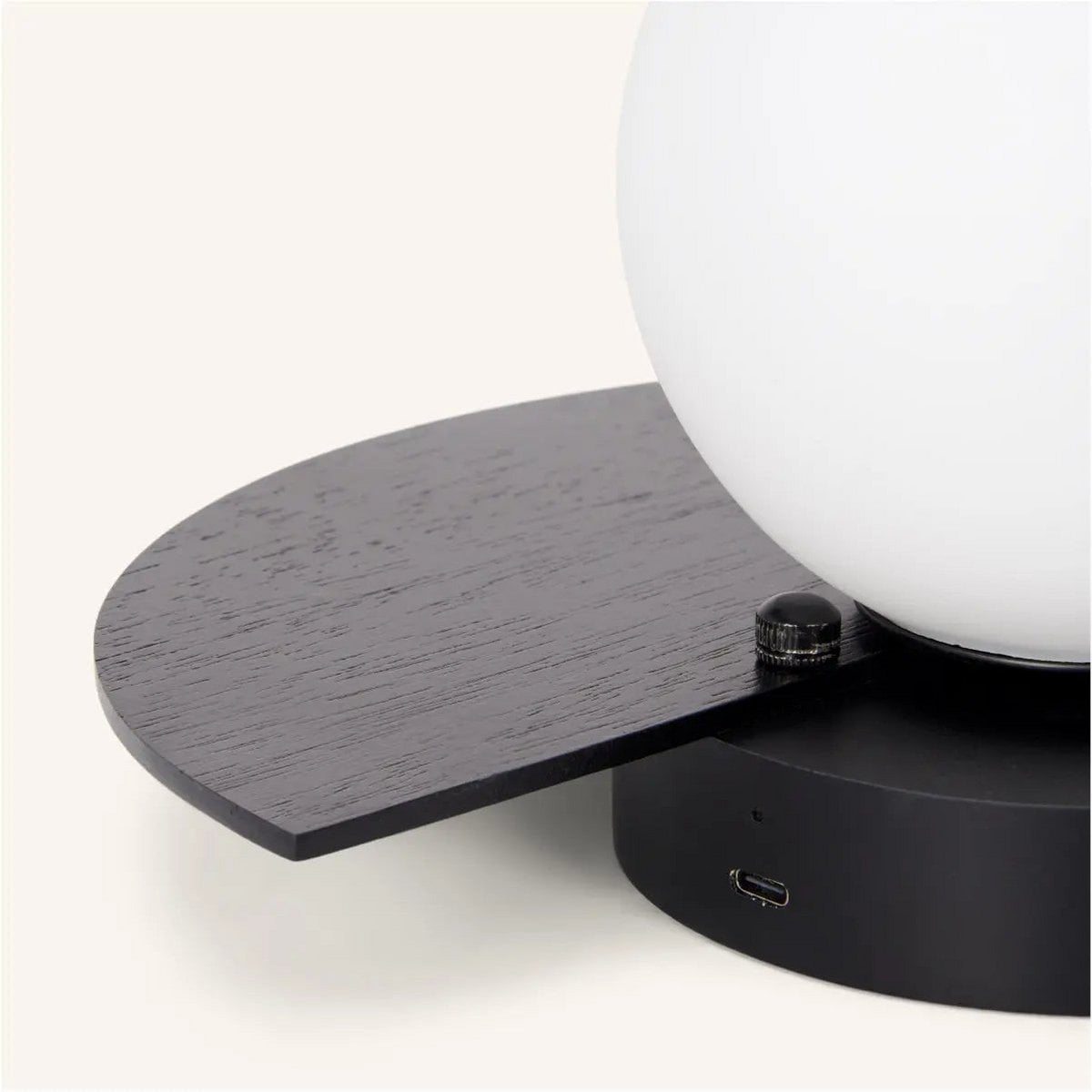 Kane Black Cordless Wall Light – Rechargeable Wood & Glass Lamp