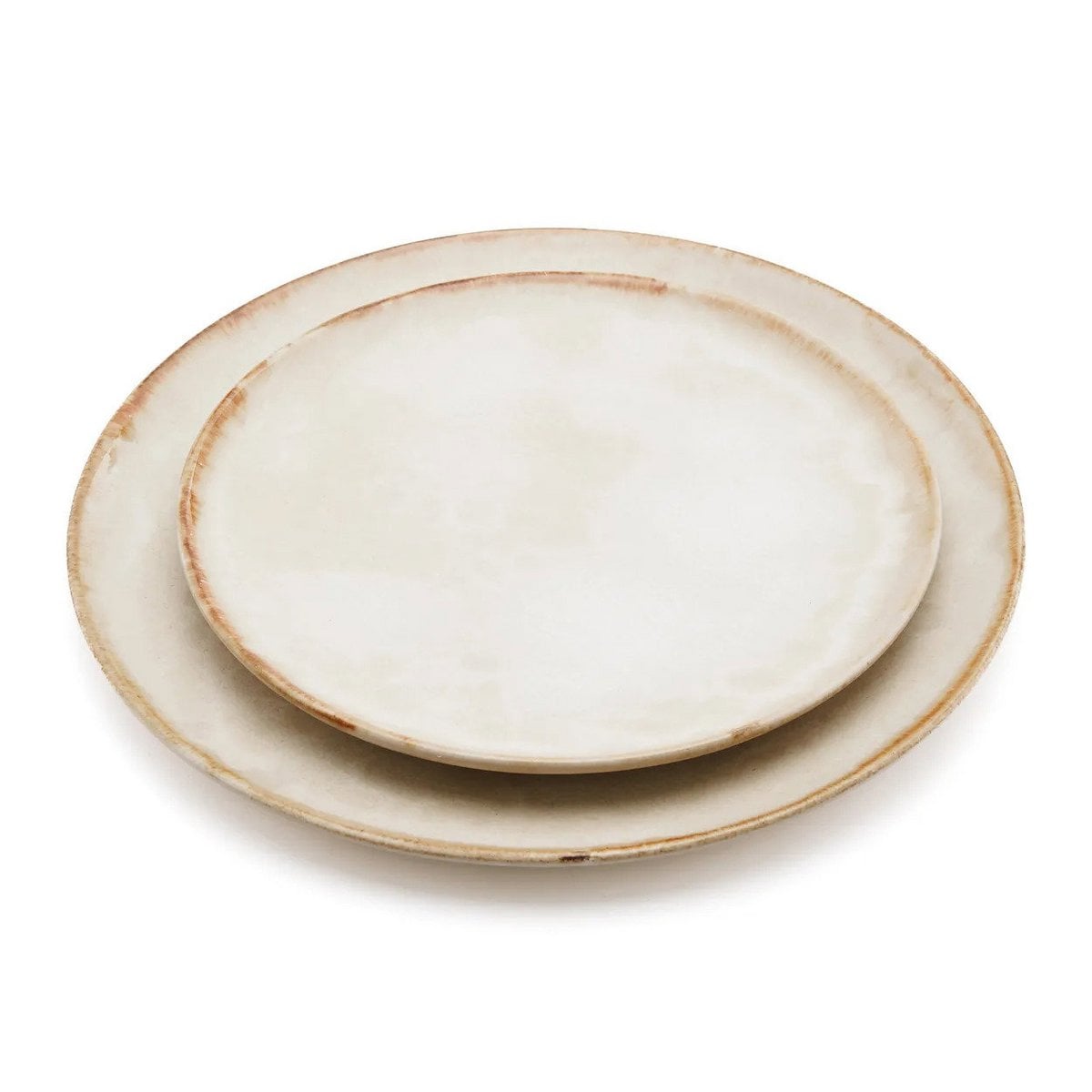 Ceramic Salad Plate - White & Gold Accent, Portuguese Design