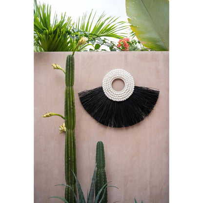 Seagrass Shell Wall Art – Black Alang Alang Wall Circle