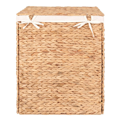 Passo Laundry Basket - Natural, Water Hyacinth/Cotton/Polyester, 43x32x55 cm
