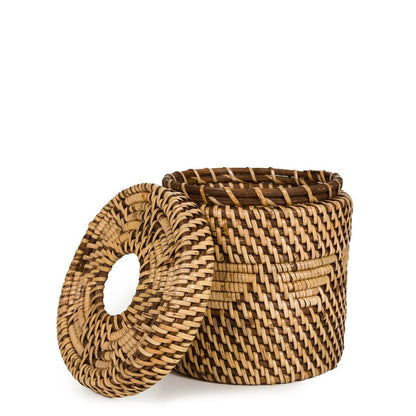 Rattan Tissue Box Cover - Natural Brown