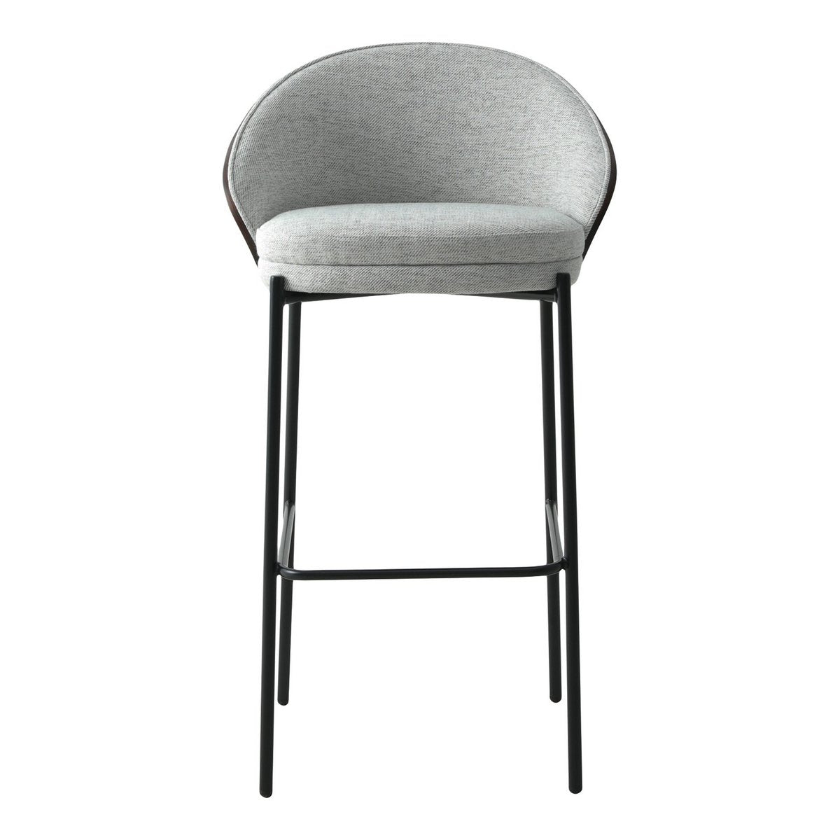 Chaise Bar Canelas - Gris Clair/Marron Foncé, MDF/Polyester/Acier - Ensemble de 2