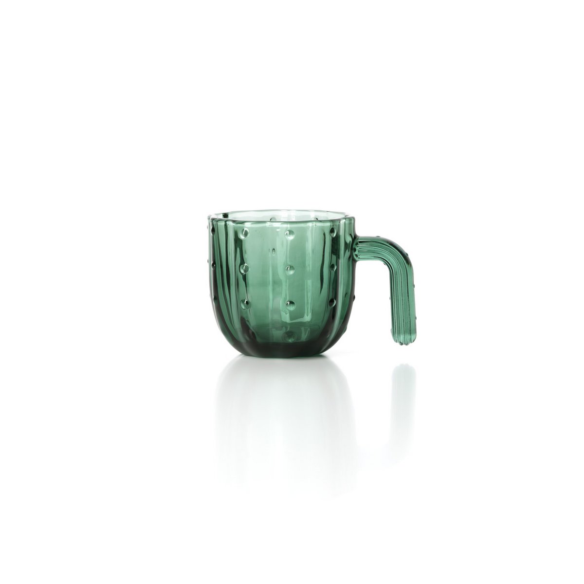 Green Stackable Water Glasses - Cactus Design, Set of 4