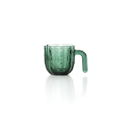 Green Stackable Water Glasses - Cactus Design, Set of 4