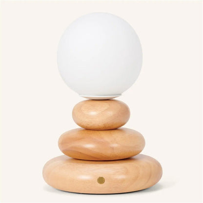 Isabella Light Brown Wooden Rechargeable Lamp | Dimmable, Cordless & Warm Light