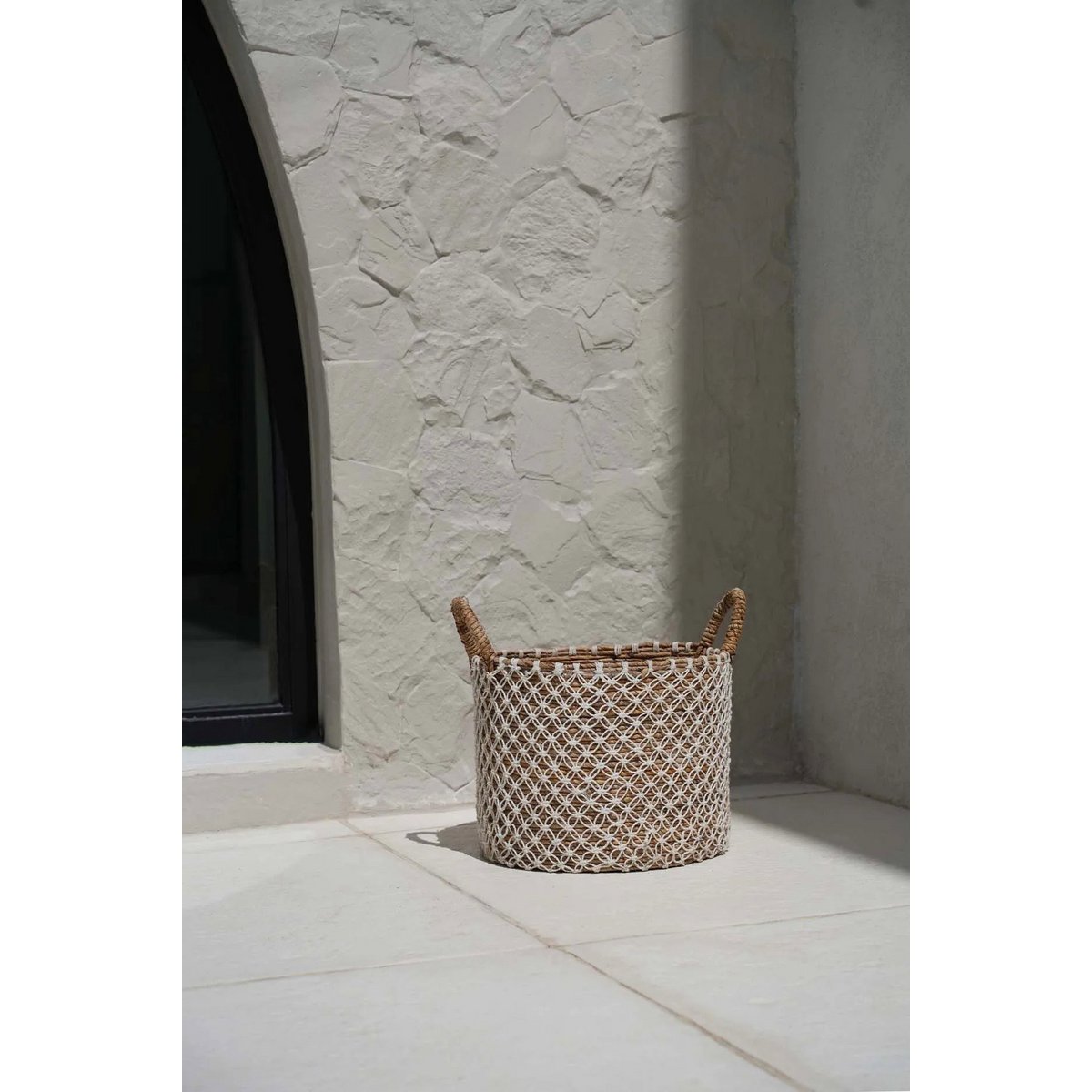 Macramé Basket - Cross Stitched - Medium