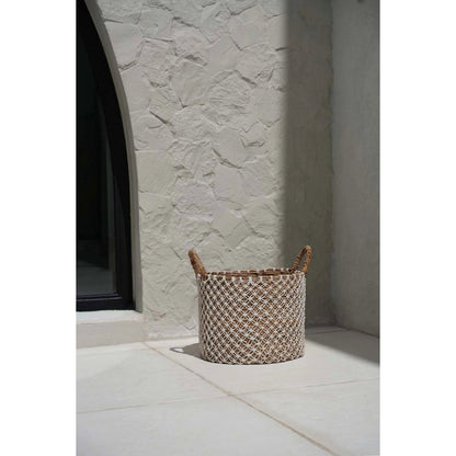 Macramé Basket - Cross Stitched - Medium