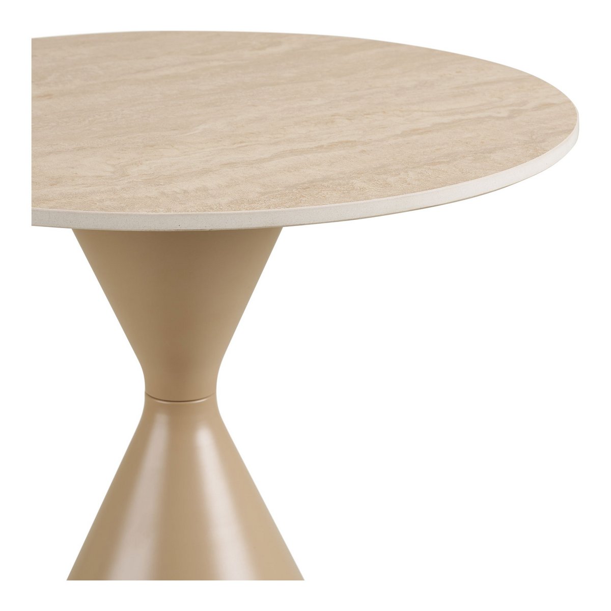 Annecy Side table, ceramic table top/steel, travertine/sand, ø50x56 cm