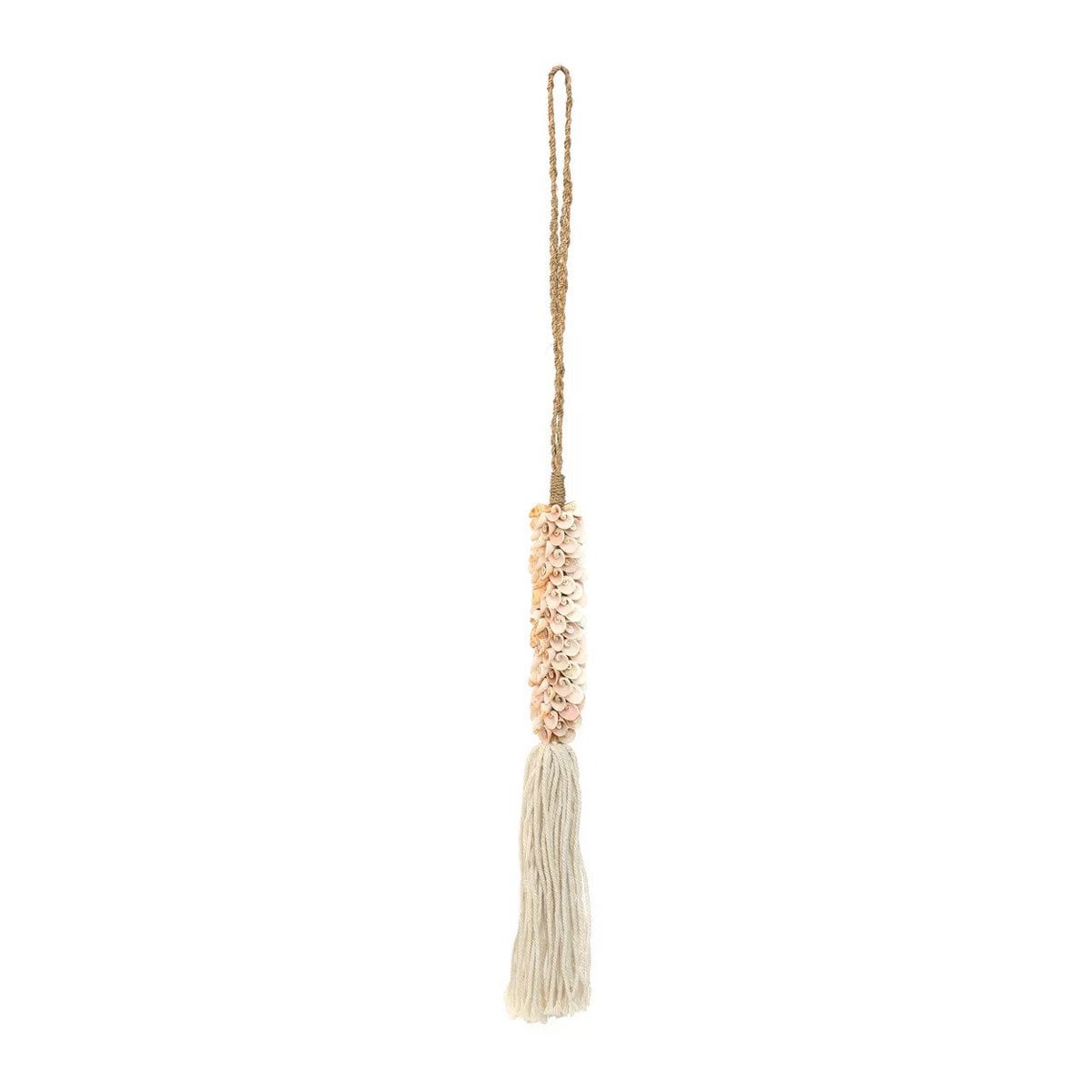 Cotton & Shell Tassel - Pink Bohemian Wall Hanging