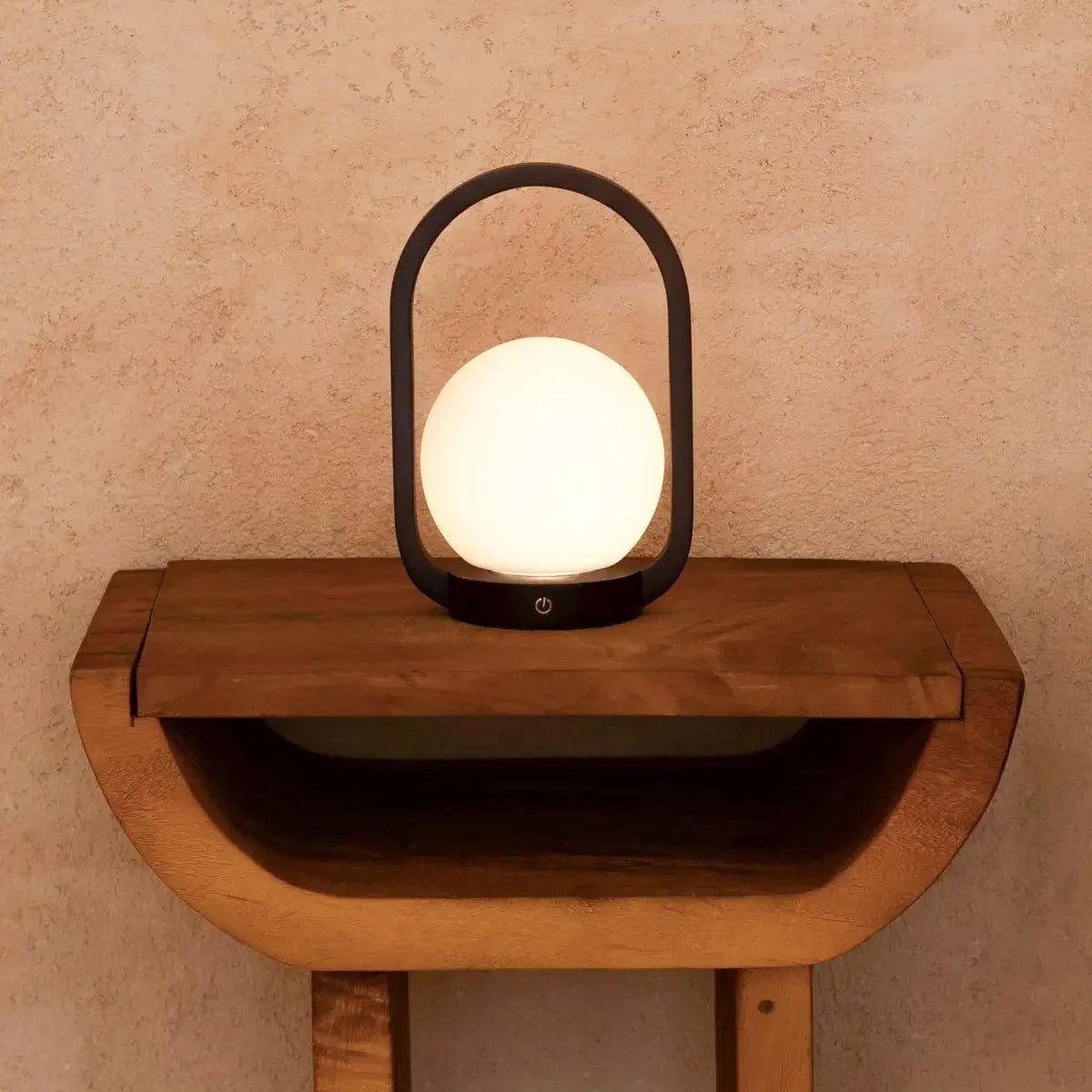 Skye Dark Brown Wooden Cordless Lamp | Rechargeable, Dimmable & 3 Light Modes