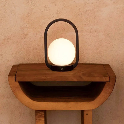 Skye Dark Brown Wooden Cordless Lamp | Rechargeable, Dimmable & 3 Light Modes
