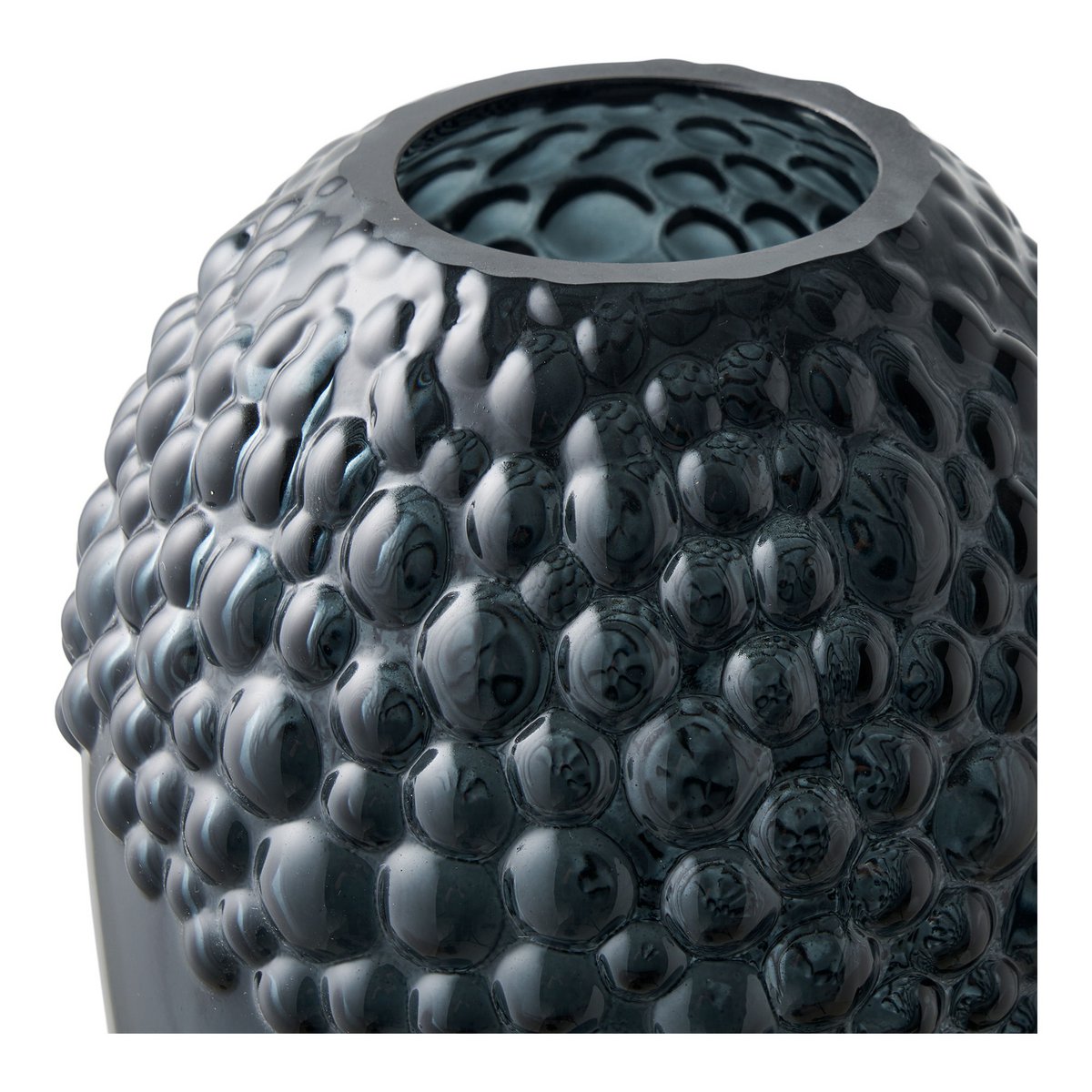 Vase, glass, dark grey, ø14x25 cm